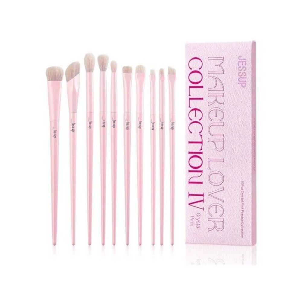 Jessup Makeup Lover Collection IV 10pc Crystal Pink  Brush Set